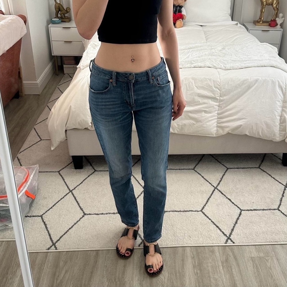 American Eagle Mid Rise Next Level Flex Straight Leg Stretch Denim Jeans 30x32